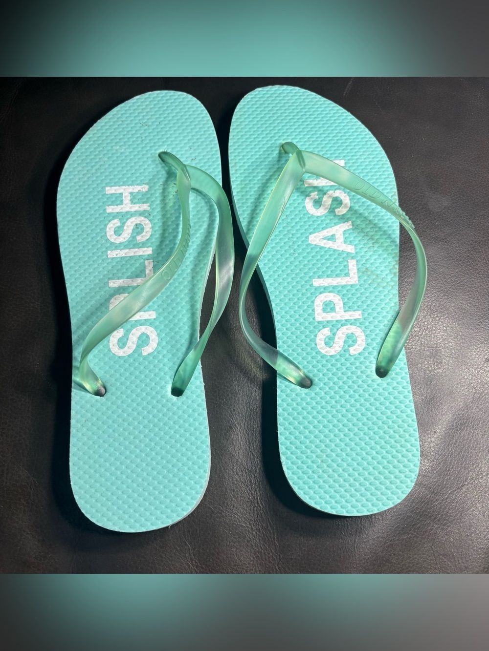 Old Navy Splish Splash Aqua Teal Flip Flops Size 9 -10 EPC
